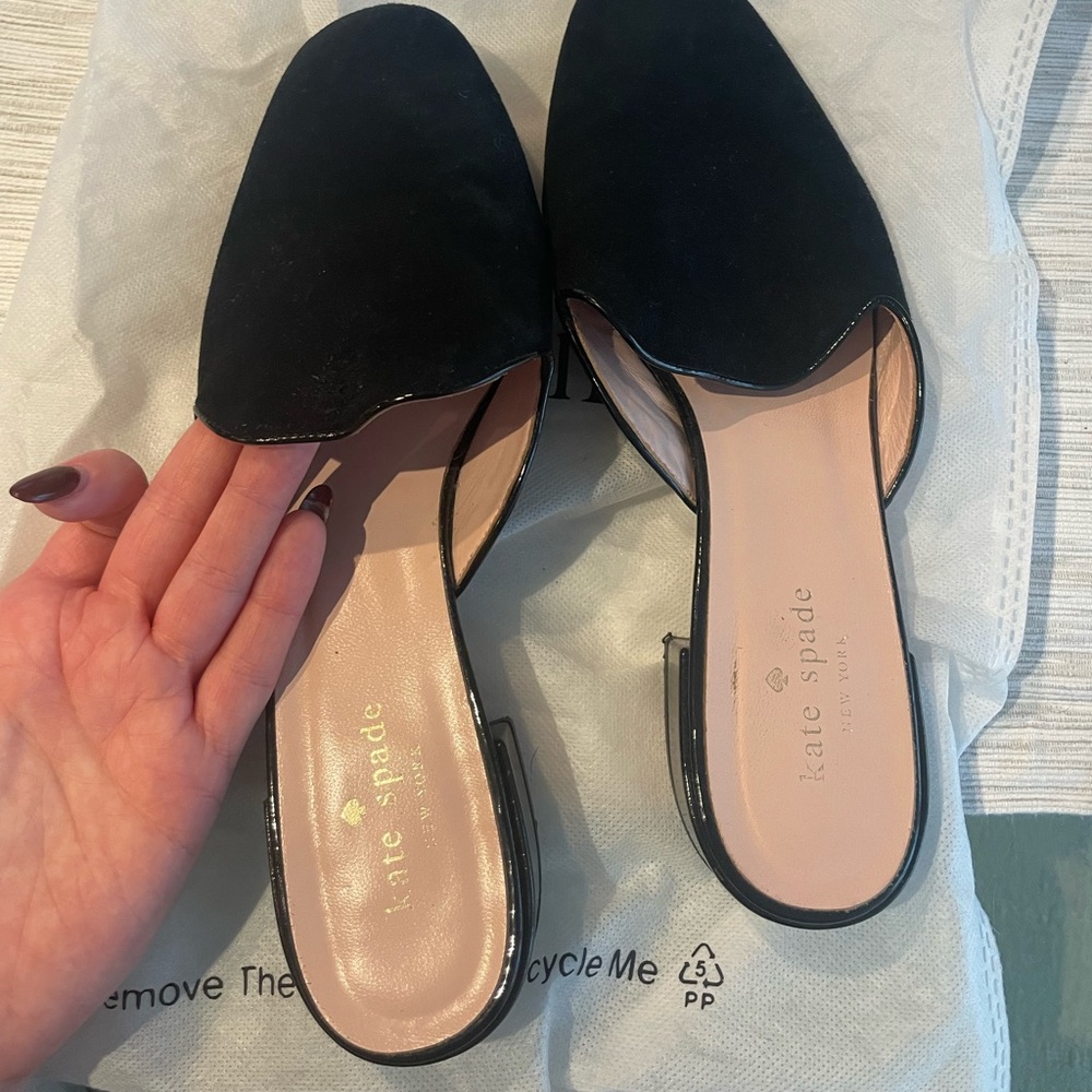 Lightly worn suede Kate Spade mules